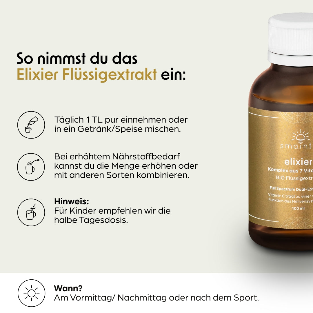 Elixir liquid extract with 7 medicinal mushrooms