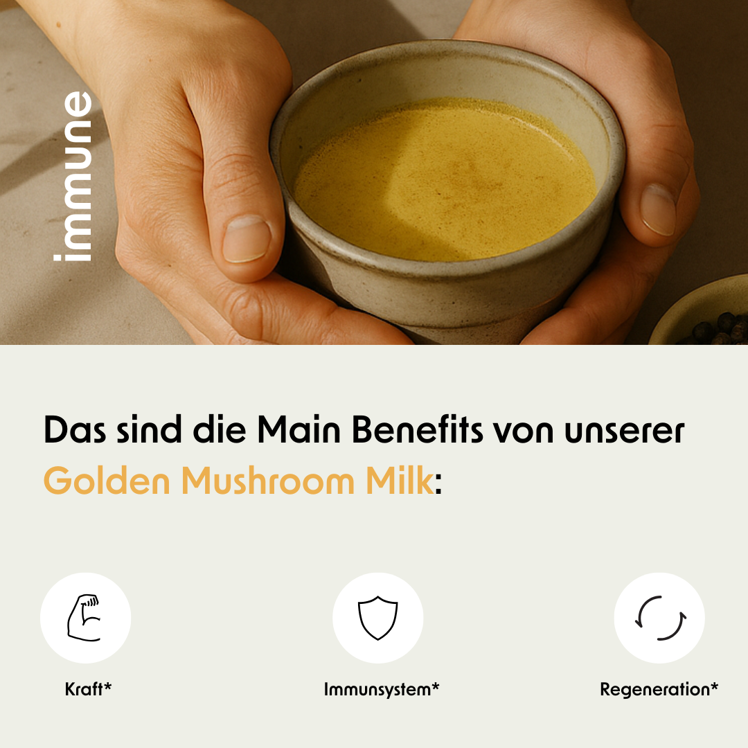 Golden Mushroom Milk mit Chaga und Shiitake