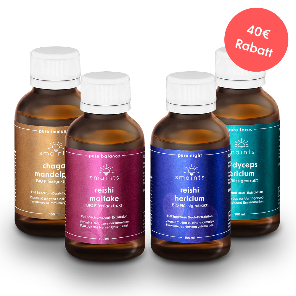 Bio Pilzextrakt 4er-Bundle Flüssigextrakte