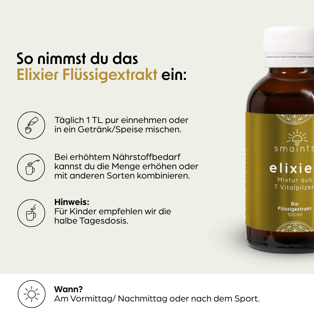 Elixier Flüssigextrakt mit 7 Vitalpilzen