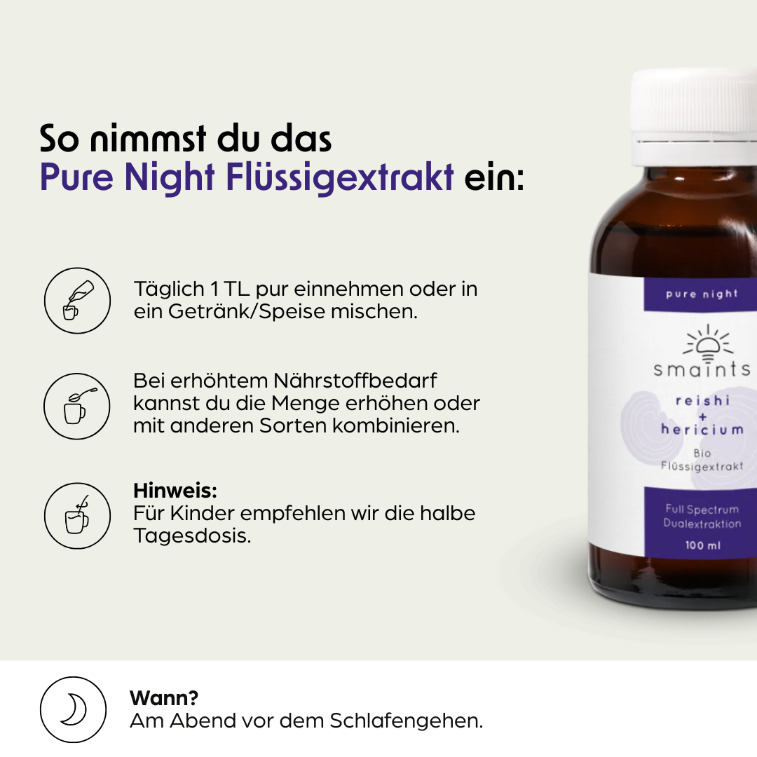Pure Night Flüssigextrakt mit Reishi und Hericium