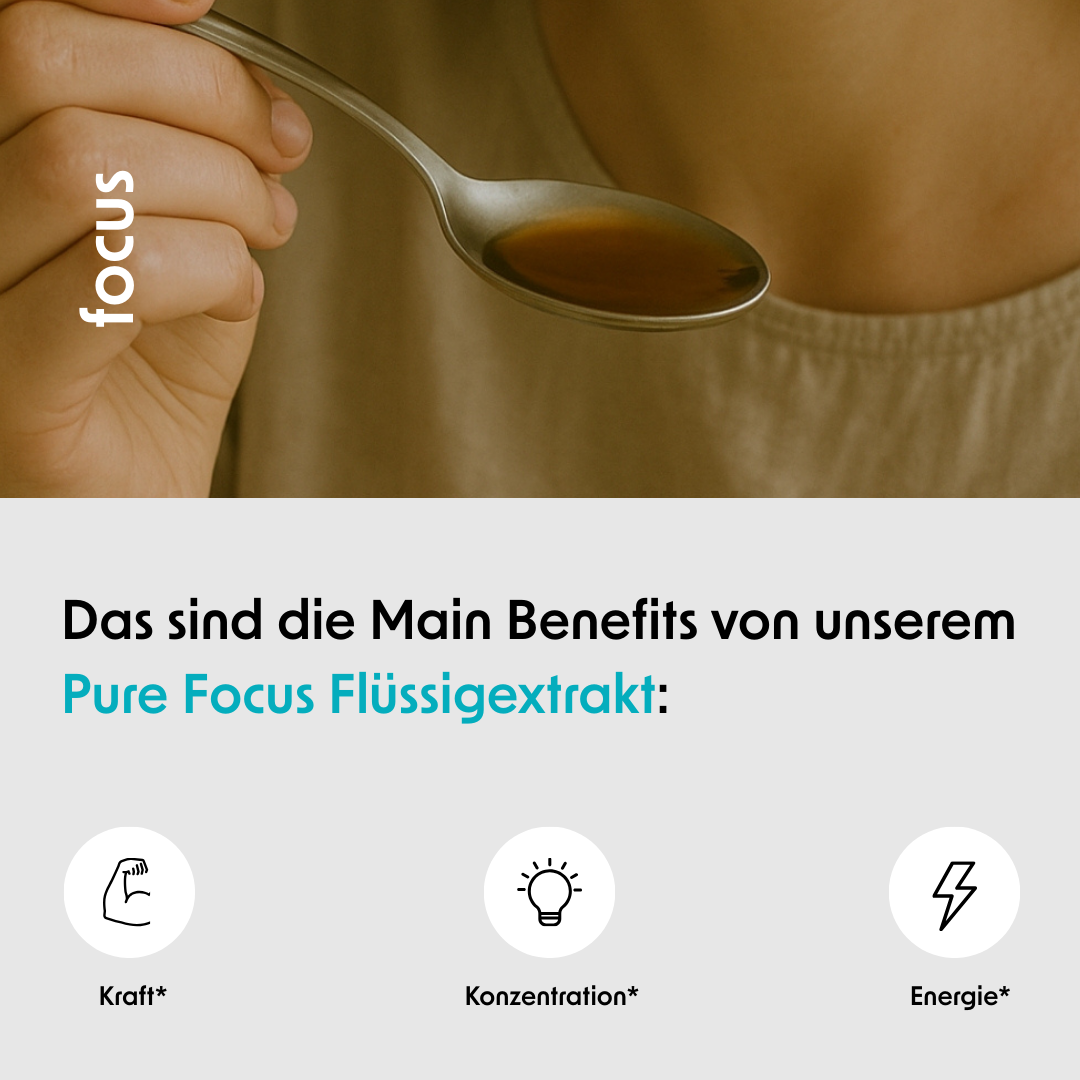 Pure Focus Flüssigextrakt mit Cordyceps und Hericium