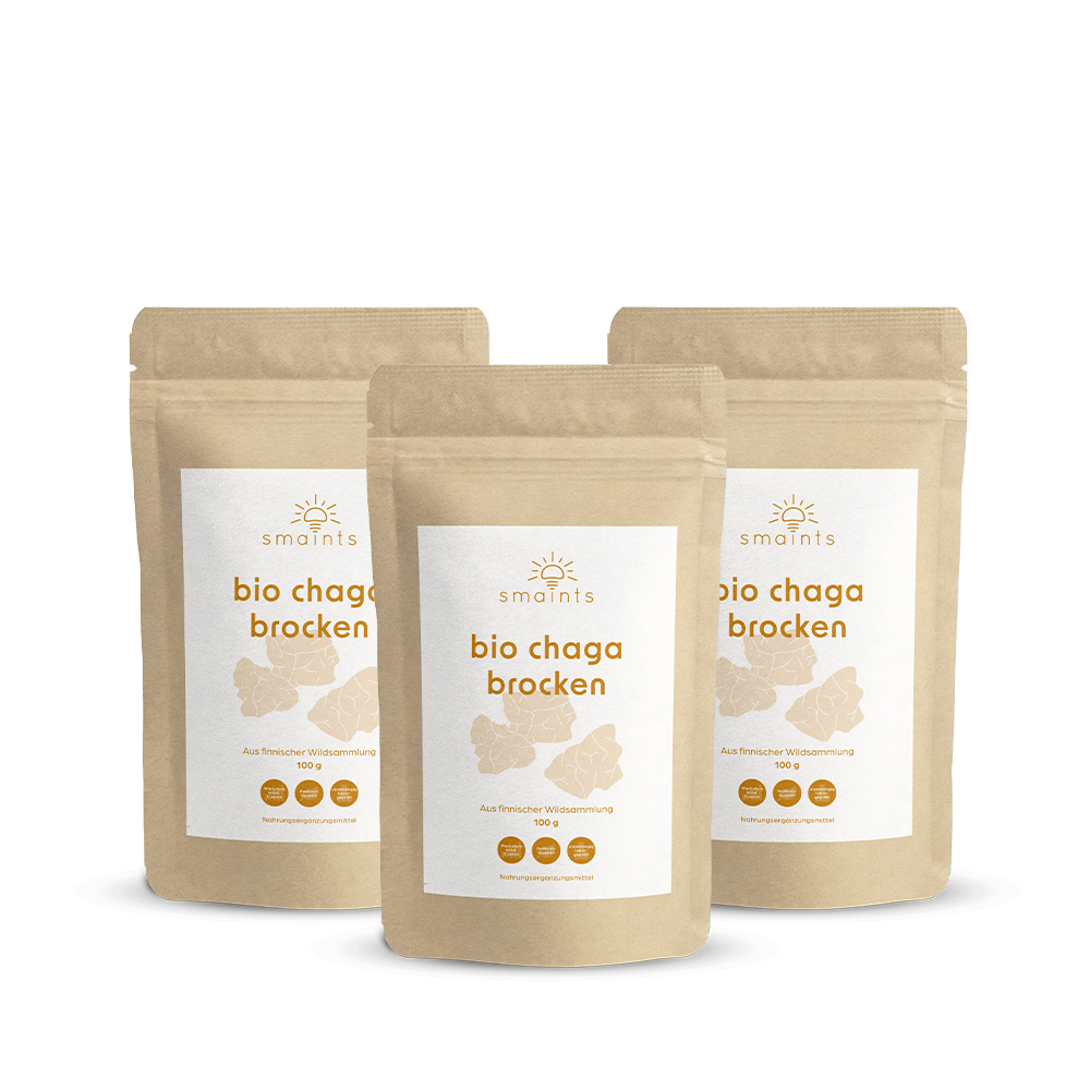 3x Bio Chaga Brocken aus Finnland