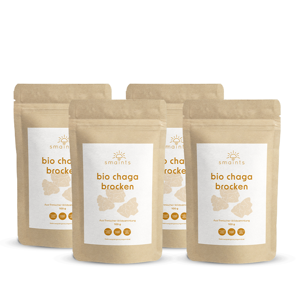4x Bio Chaga Brocken aus Finnland
