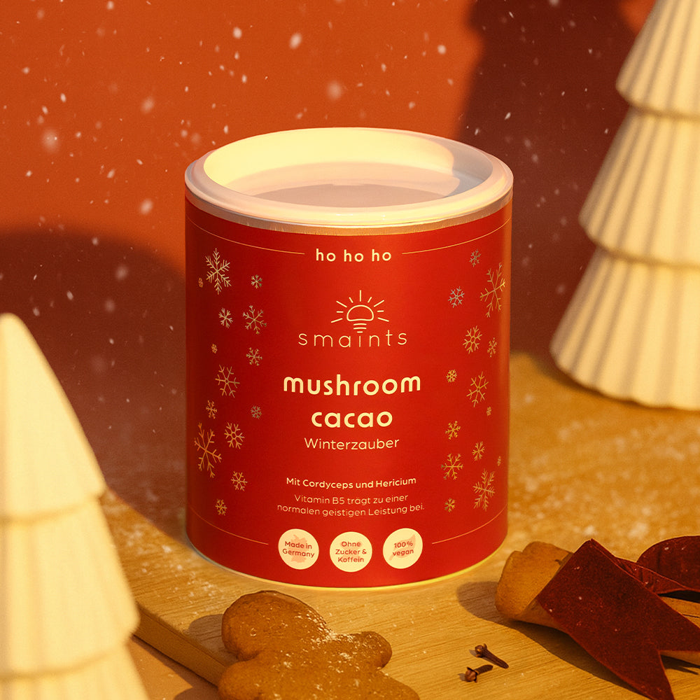 Winterzauber Edition - Mushroom Cacao mit Cordyceps und Hericium 210g
