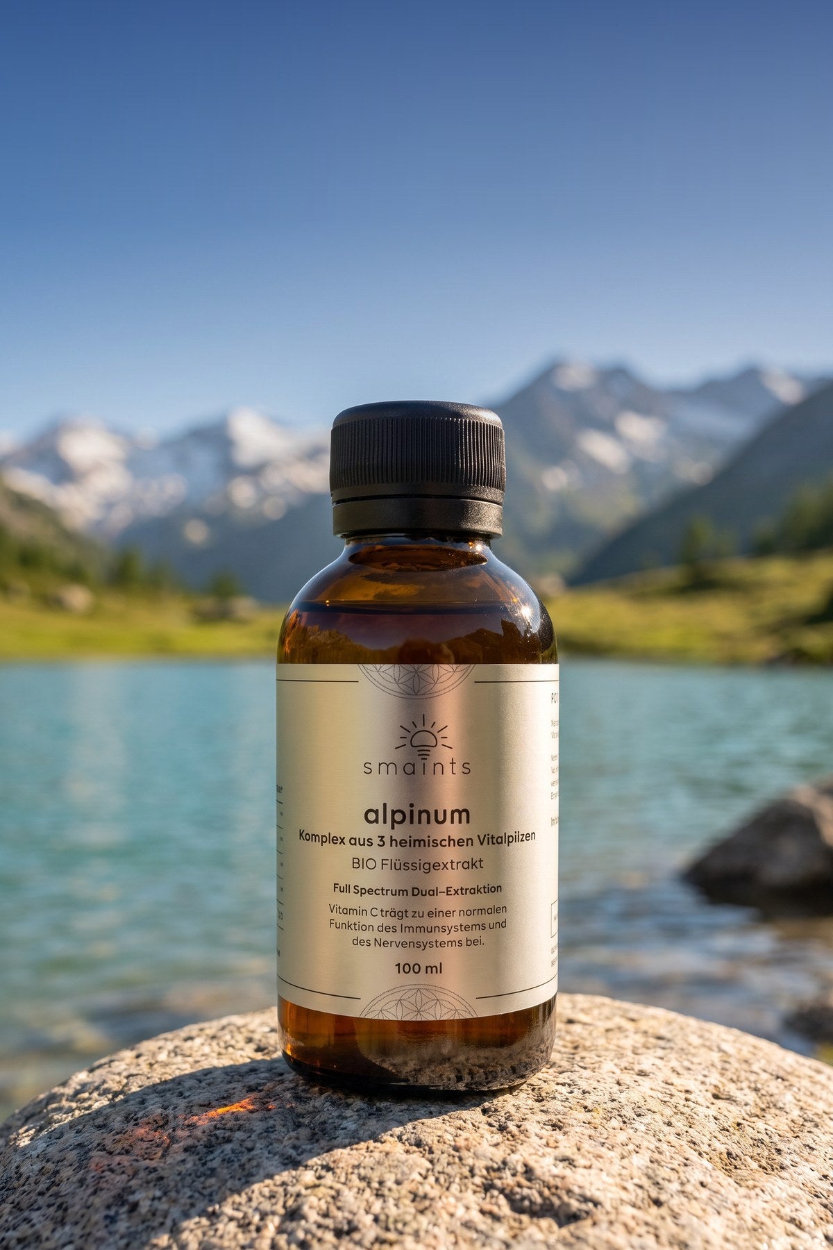 alpinum Flasche am Bergsee